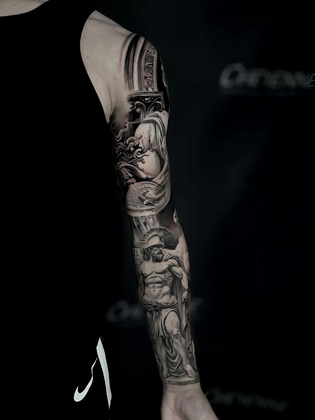 Realistic black and grey sleeve