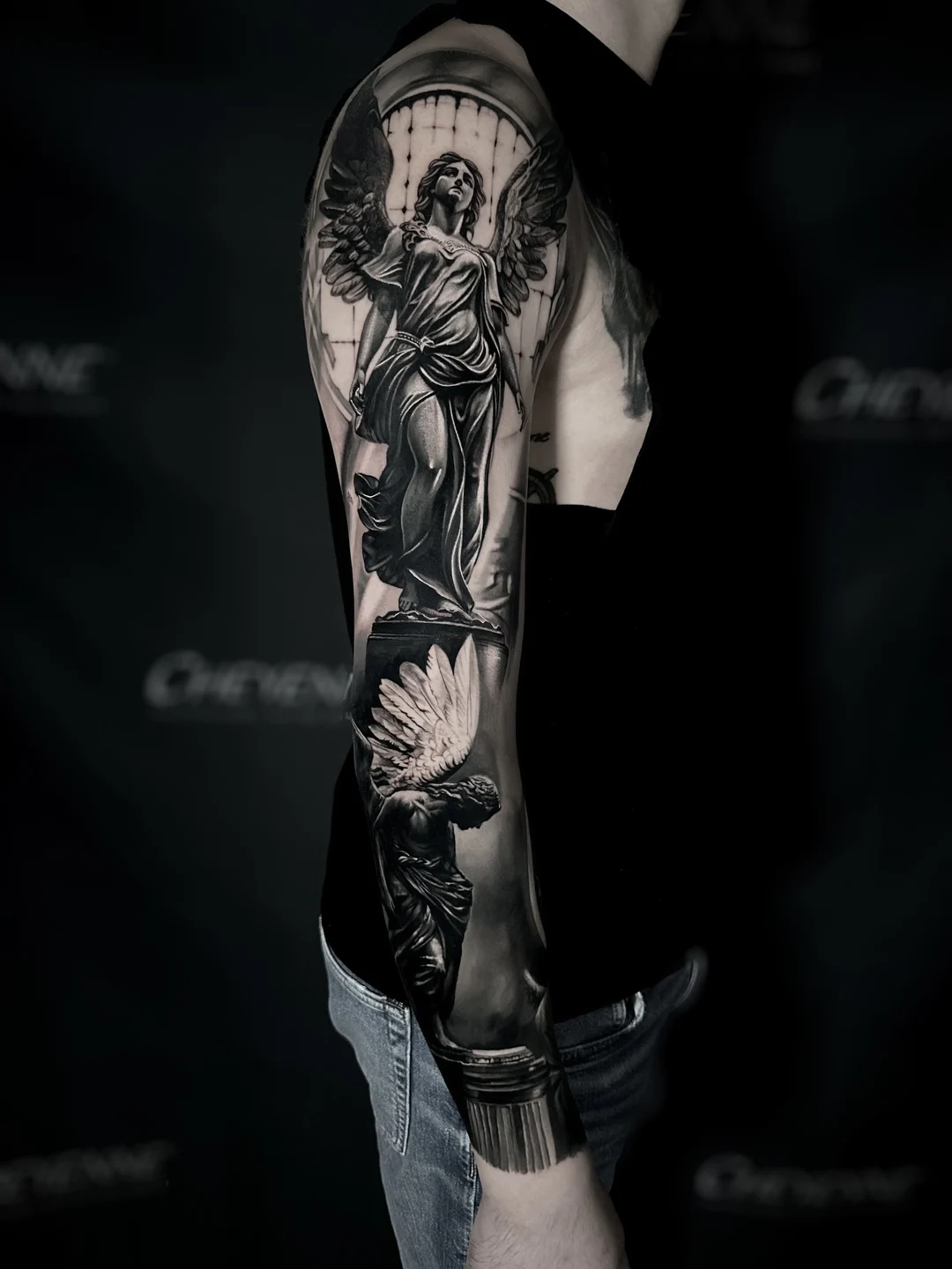 Realistic black and grey sleeve